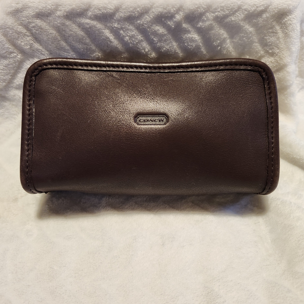 Coach Brown Leather Cosmetic Bag